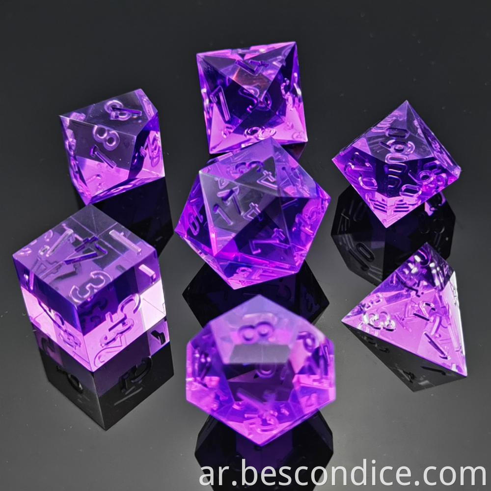 Clear Unpainted Sharp Edge Dnd Dice Set 5